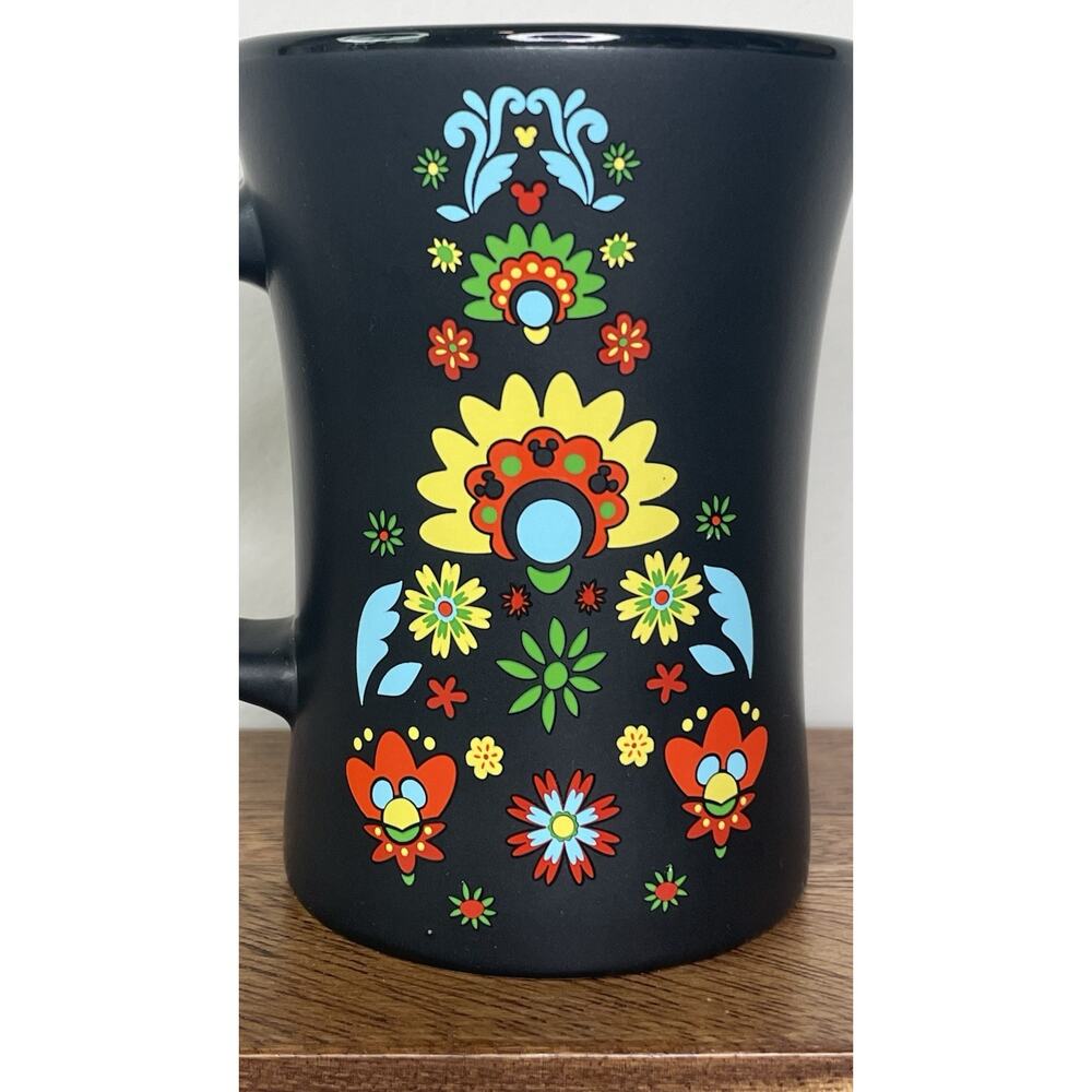Disney Epcot Mexico World Showcase Hidden Mickey Floral DOD Coffee Mug Cup - Picture 4 of 7